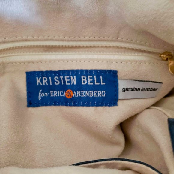 Kristen Bell Blue Pebbled Leather Tote - Picture 5 of 7